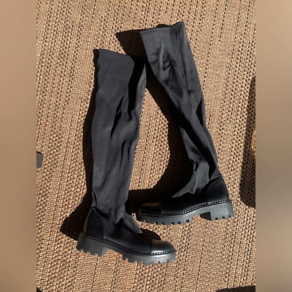 Zara Black knee-high boots